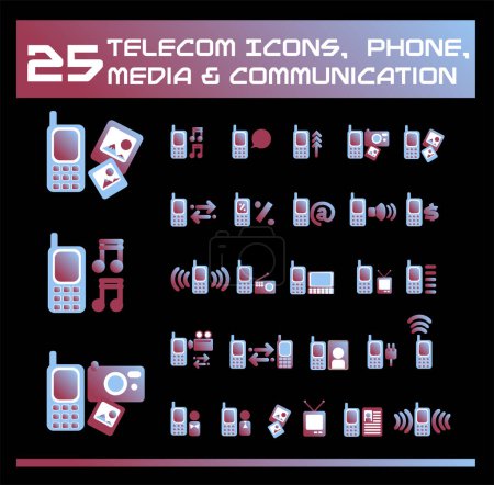 Ilustración de Conjunto vectorial de iconos de comunicación
. - Imagen libre de derechos
