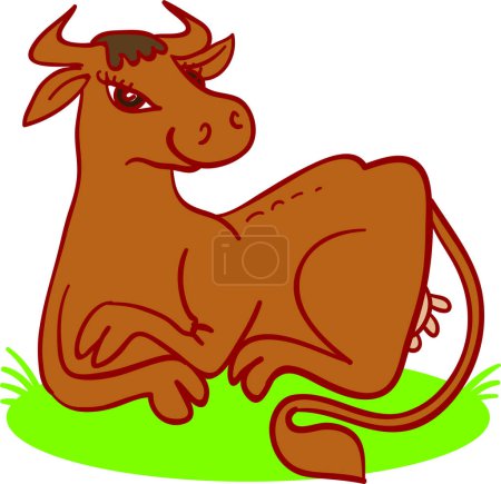 Illustration for Cute bull on the white background. vector illustration - Royalty Free Image