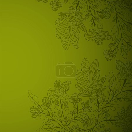 Téléchargez les illustrations : Fond floral abstrait avec feuilles, illustration vectorielle - en licence libre de droit
