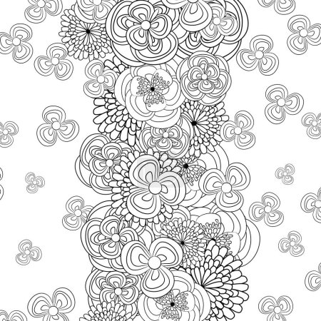 Illustration for Vector seamless floral pattern with hand drawn flowers - Royalty Free Image