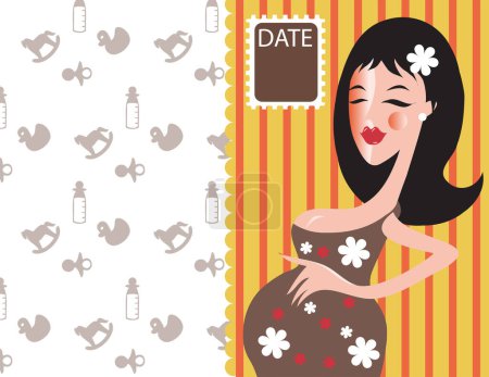 Ilustración de Mujer embarazada con bebé - Imagen libre de derechos
