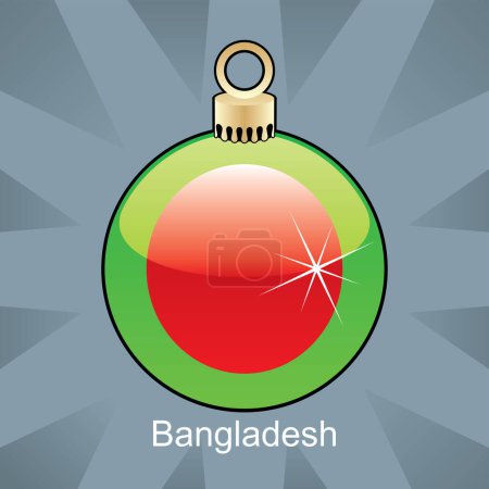 Téléchargez les illustrations : Boule de Noël avec drapeau bangladesh - en licence libre de droit