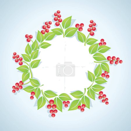 Téléchargez les illustrations : Carte de Noël avec couronne - en licence libre de droit