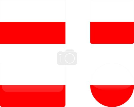 Téléchargez les illustrations : Ensemble vectoriel de bannières rouges, blanches et blanches. - en licence libre de droit