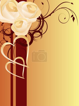 Illustration for Valentine background with roses and hearts - Royalty Free Image