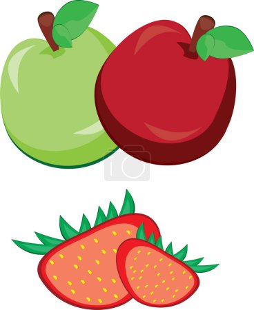 Illustration for Set of different fruits, vector illustration - Royalty Free Image