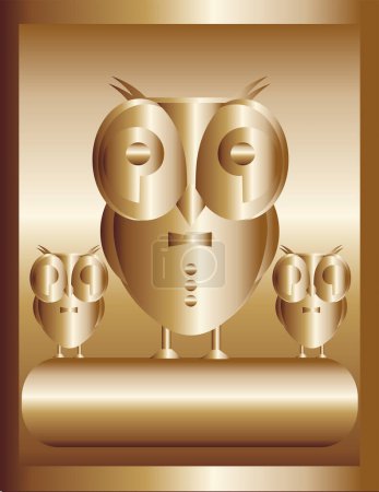 Illustration for Cartoon owls vector illustration - Royalty Free Image