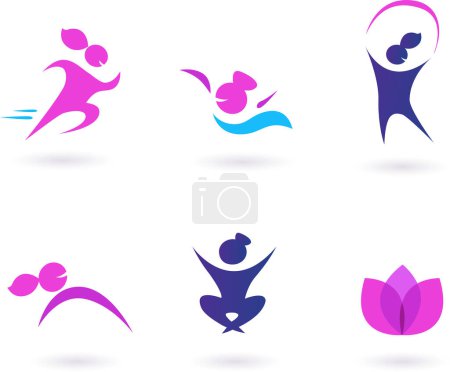 Téléchargez les illustrations : Sport icons set. flat style illustration. isolated on white - en licence libre de droit