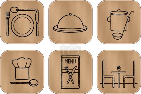 Téléchargez les illustrations : Cooking icons vector illustration - en licence libre de droit