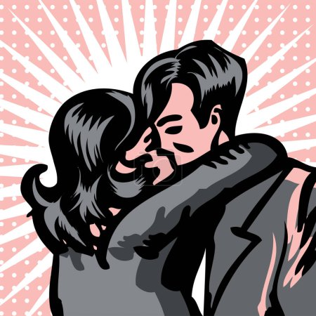 Illustration for Couple kissing vector illustration - Royalty Free Image
