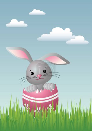 Téléchargez les illustrations : Illustration vectorielle lapin de Pâques - en licence libre de droit