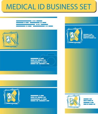 Téléchargez les illustrations : Médical id business set illustration vectorielle - en licence libre de droit