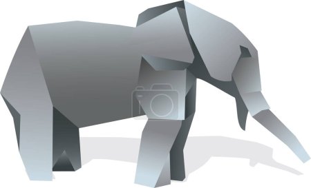 Téléchargez les illustrations : Illustration vectorielle éléphant papier - en licence libre de droit
