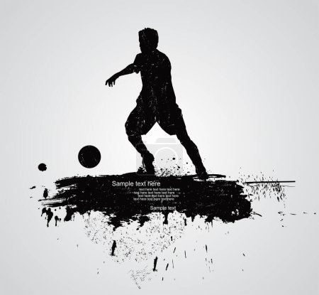 Téléchargez les illustrations : Footballeur silhouette vecteur fond - en licence libre de droit