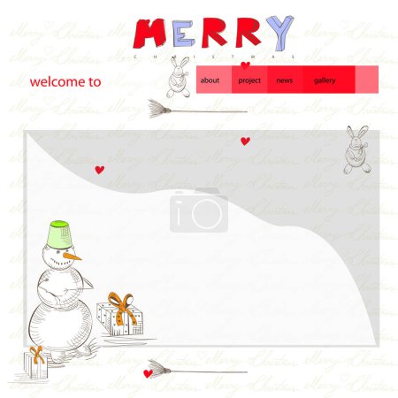 Illustration for Christmas website design template - Royalty Free Image