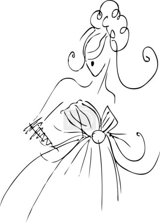 Téléchargez les illustrations : Illustration vectorielle de mariée. esquisse - en licence libre de droit