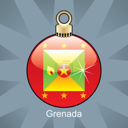 Illustration for Christmas bauble with flag grenada - Royalty Free Image