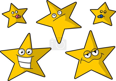 Illustration for Set of stars cartoon - Royalty Free Image