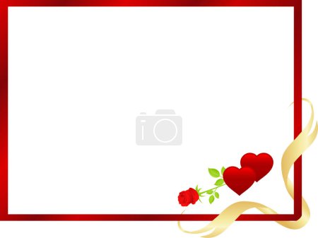 Illustration for Valentine 's day background with red rose - Royalty Free Image