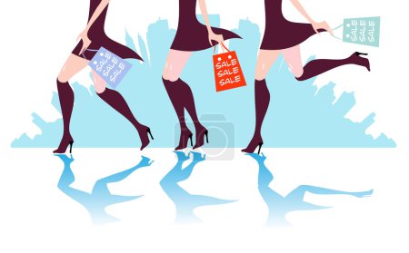 Téléchargez les illustrations : Femmes avec sacs à provisions illustration vectorielle
. - en licence libre de droit