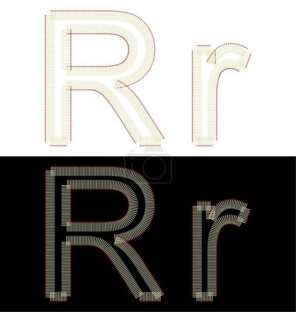 Ilustración de R letras de un alfabeto inglés. Representación 3 d. - Imagen libre de derechos
