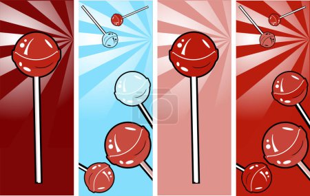 Illustration for Vector illustration of a set of lollipops - Royalty Free Image