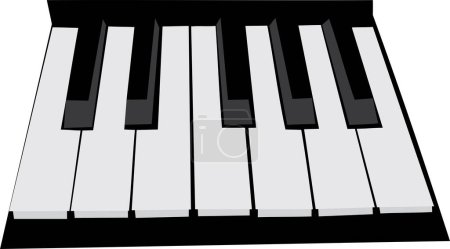 Téléchargez les illustrations : Touches de piano isolées sur fond blanc, illustration vectorielle. - en licence libre de droit