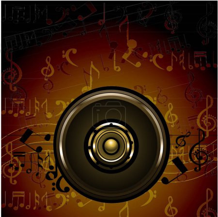 Illustration for Music note background design. vector illustration - Royalty Free Image