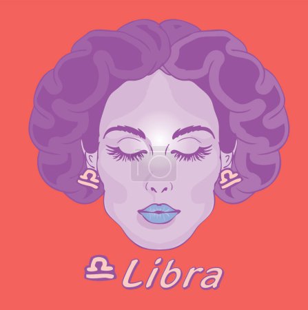 Illustration for Vector illustration with zodiac sign libra - Royalty Free Image