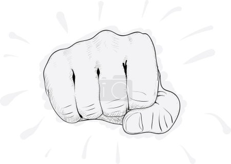 Illustration for Clenched fist hand. vector illustration. isolated on a white background. - Royalty Free Image