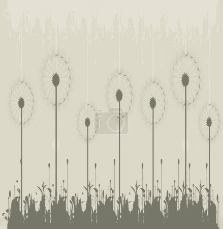 Illustration for Seamless background with dandelions, vector illustratoion - Royalty Free Image
