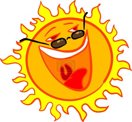 Illustration for Happy sun cartoon character. vector illustration design - Royalty Free Image