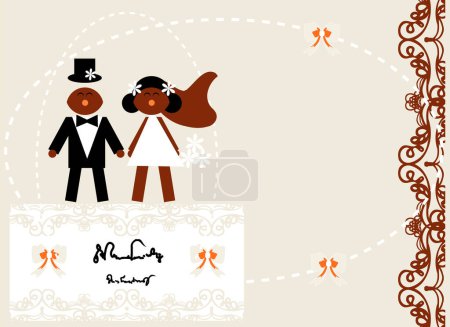 Illustration for Wedding invitation card with couple - Royalty Free Image