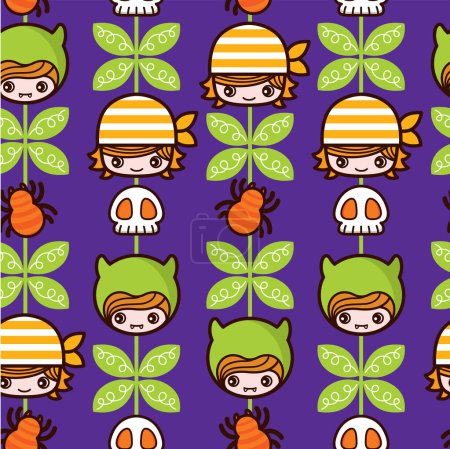 Illustration for Cute little animals seamless pattern background - Royalty Free Image