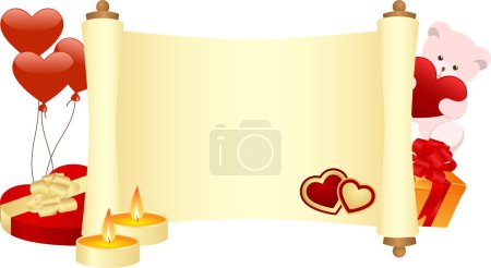 Téléchargez les illustrations : Illustration d'une bannière vierge pour la Saint Valentin - en licence libre de droit