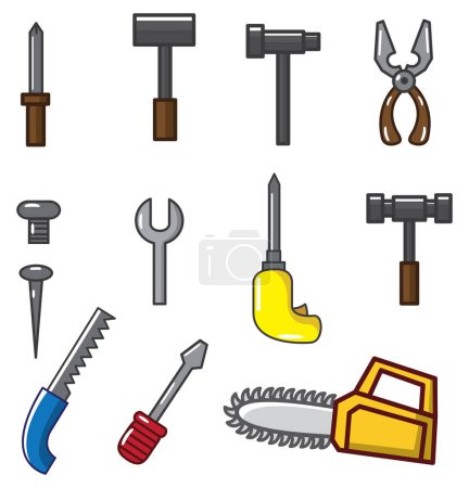 Illustration for Vector set of construction tools - Royalty Free Image