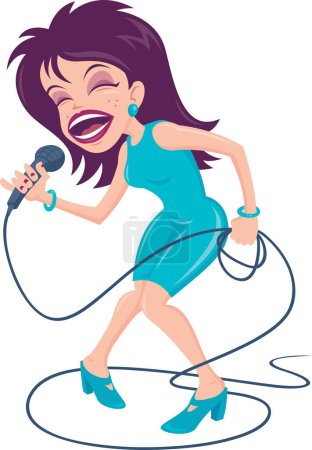 Illustration for Illustration of a woman singing - Royalty Free Image