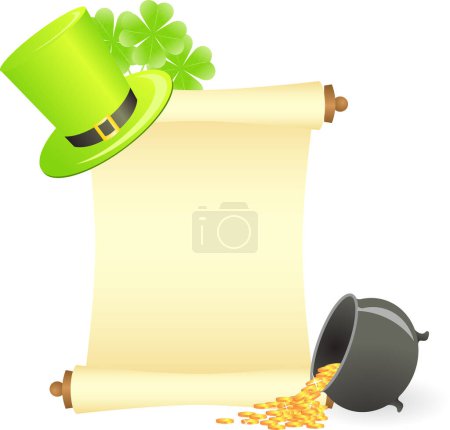 Illustration for St patrick hat and leprechaun - Royalty Free Image