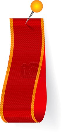 Illustration for Vector red thread needle on white background - Royalty Free Image
