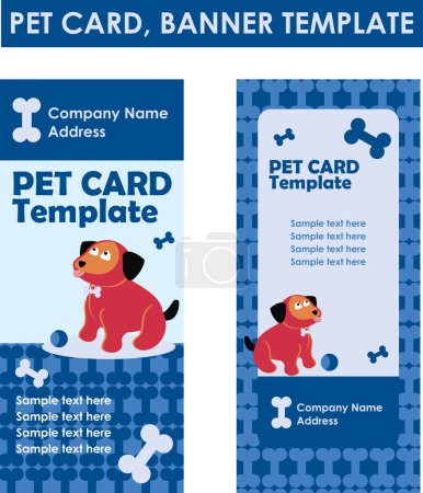 Téléchargez les illustrations : Animaux chien modèles de cartes de visite - en licence libre de droit