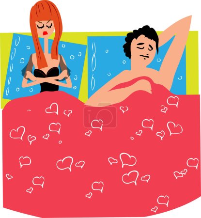 Illustration for Vector illustration of a woman and a man in love - Royalty Free Image