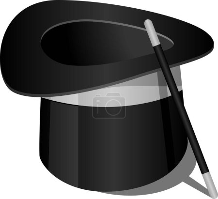 Illustration for Vector illustration of a magician hat on a white background - Royalty Free Image