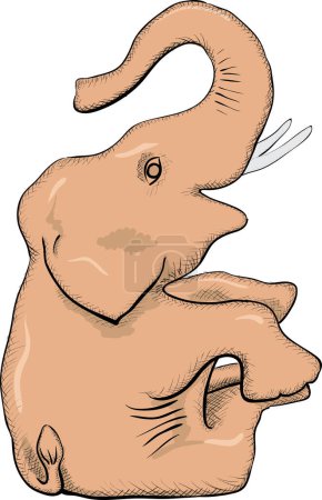 Téléchargez les illustrations : Éléphant, illustration sur fond blanc - en licence libre de droit