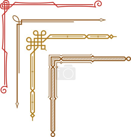 Illustration for Vector set of decorative elements for design of cards. frames - Royalty Free Image