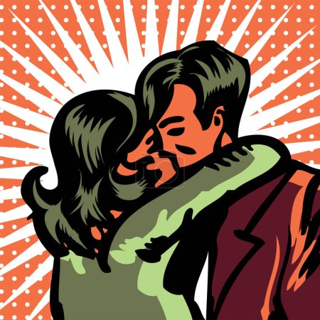 Ilustración de Vector ilustración de pareja besos. - Imagen libre de derechos
