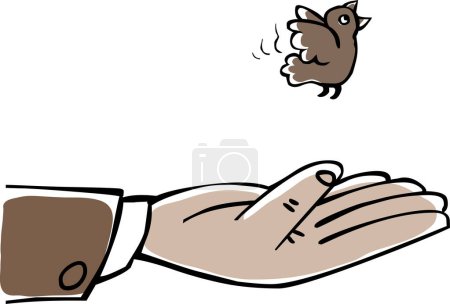 Ilustración de Un hombre de dibujos animados con un ratón. - Imagen libre de derechos