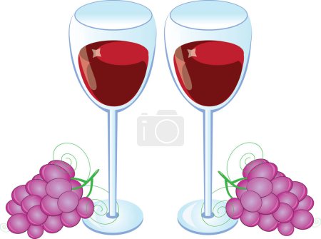 Téléchargez les illustrations : Deux verres de vin - en licence libre de droit