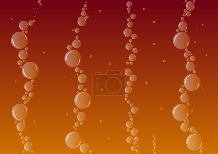 Ilustración de Fondo abstracto rojo y naranja con burbujas - Imagen libre de derechos