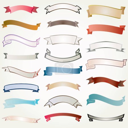 Illustration for Set of ribbons, vector illustration - Royalty Free Image