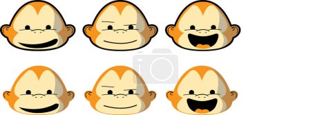 Illustration for Set of funny emoji cartoon character with expressions - Royalty Free Image
